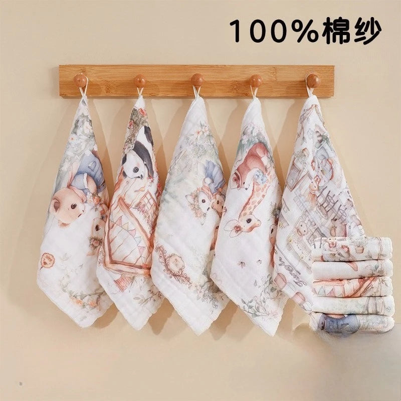 Baby Towels 100% Cotton Muslin Swaddle Cloths Highly Absorbent Soft Gauze Washcloths for Newborn Bath Face and Drool Care