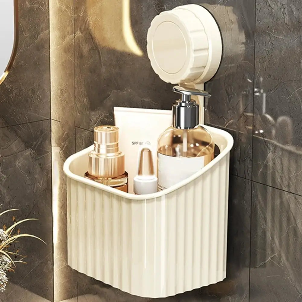 Bathroom Suction Cup Storage Rack Wall Mounted No Punching Storage Box Cosmetics Kitchen  Organizers Multifunctional Storage