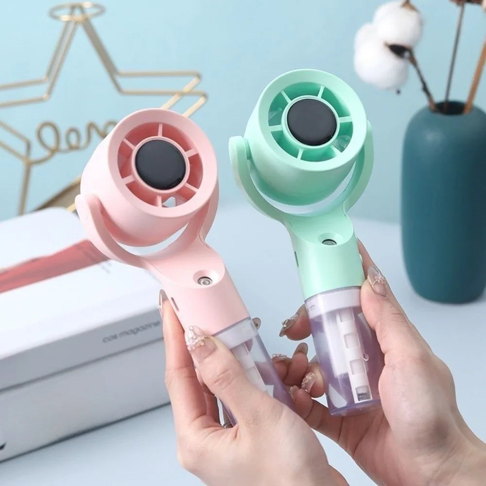 Portable Water Mist Fan Mini Handheld Fan USB Charging 4 Speeds Hanging Neck Spray Fans Portable Personal Hand Held Small Fan