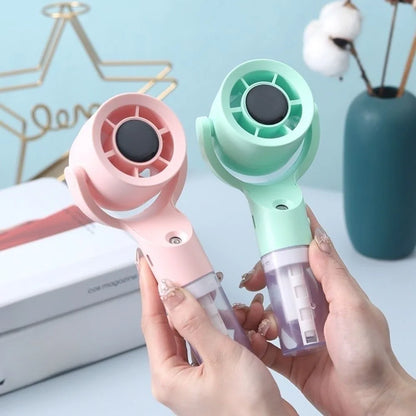 Portable Water Mist Fan Mini Handheld Fan USB Charging 4 Speeds Hanging Neck Spray Fans Portable Personal Hand Held Small Fan