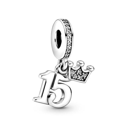 New 925 Sterling Silver Heart Number Charms Fit Original Europeans Bracelet Love Angel Wings Globe DIY Jewelry Gift for Women