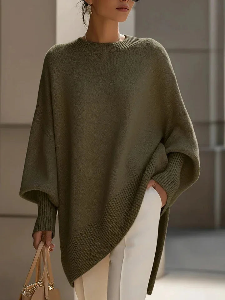 LEOSOXS 2025 Autumn/winter Cashmere Casual Round Neck Pullover Knitted Sweater for Women Loose and Lazy Style Solid Color Tops