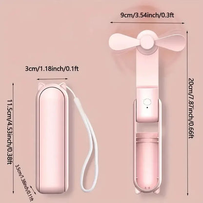 Portable Mini Fan, USB Rechargeable,speed Adjustable, Foldable Handheld Fan, Suitable for Women, student, Travel, Outdoor Use