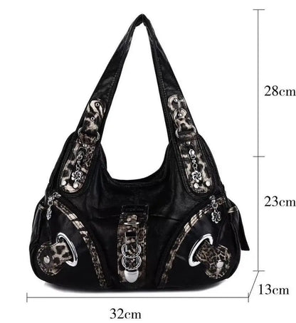 Angel Kiss Women Handbags Leopard Bag Top-handle Handbag Fashion Satchel Dumpling Pack Shoulder Bag Tote Bag Hobos Large Purse