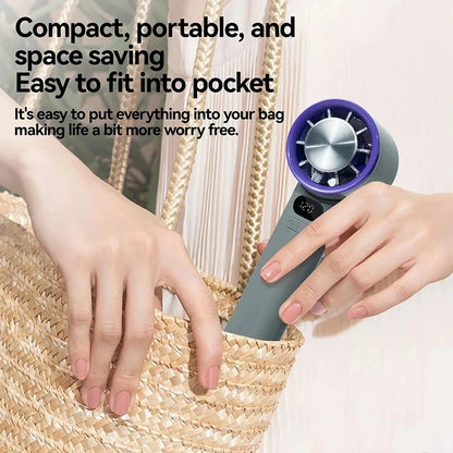Lenovo Handheld Mini Fan Electric Hand Fans Ice Compress High-Speed Cooling USB Rechargeable Portable LED Display Fan