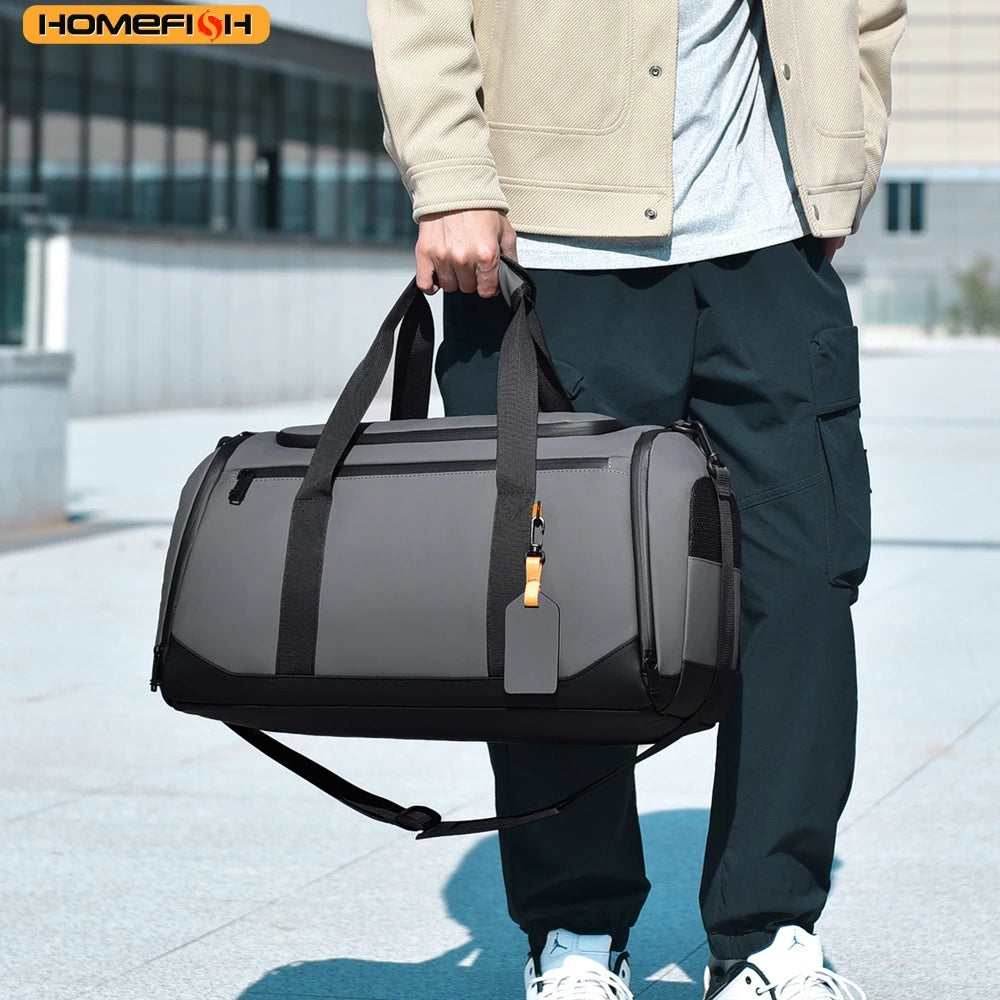 HOMEFISH Large Capacity Travel Duffel Bag - Durable Oxford Cloth, Spacious & Stylish Overnight Sports Gym Bag with Multiple