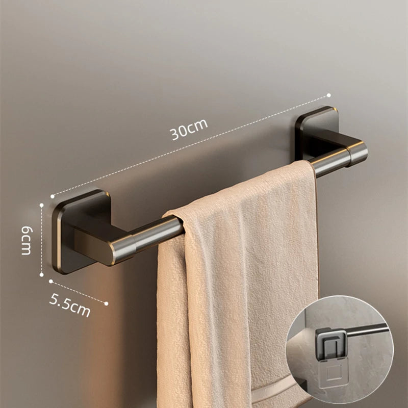 Bathroom Towel Holder Slipper Rack Holder Without Drilling Wall Mounted Towel Shelf   Towel Bar Kitchen Bathroom Accessories