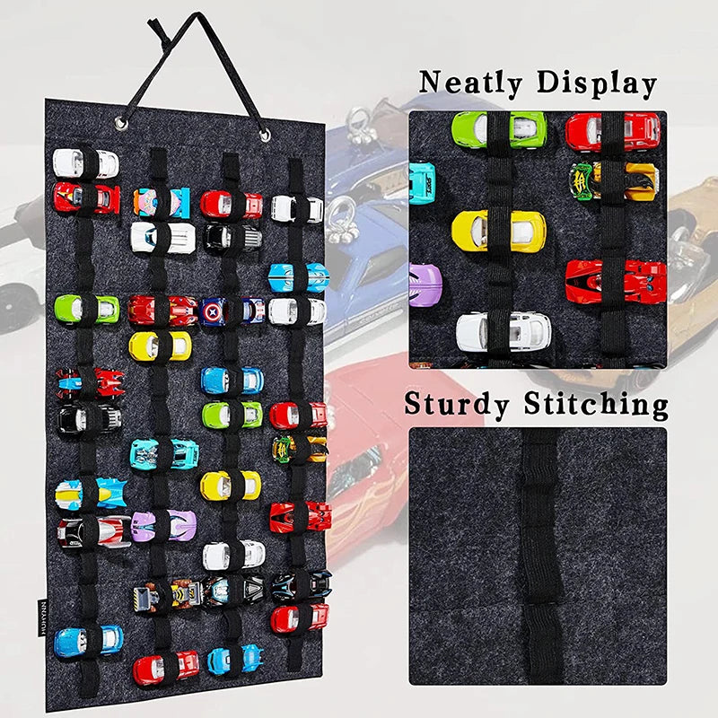 Hanging Organizer For Wall Mount Display Case Large Capacity Storage Box Bags Hold Up Toy Matchbox Cars Kids Gift