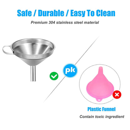 3D Resin Filter Funnel 13cm 304 Stainless Steel Kitchen Funnel with 200 Mesh Food Filter Strainer for UV Resin Filter Cup