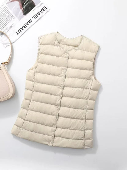 NewBang Women's Matt Fabric Waistcoat Warm Vests Ultra Light Down Vest Women Portable Warm Sleeveless Winter Liner