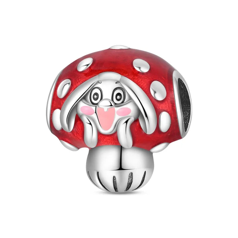 Colorful 925 Sterling Silver Mushroom Rabbit Beads & Toucan Dangle Charm Fits Bracelet Boutique Beautiful Pendant Gifts