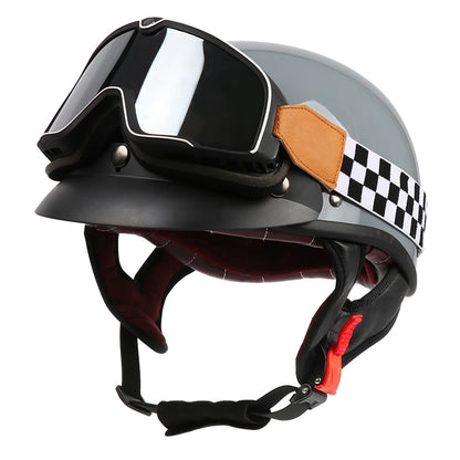 Motorcycle Helmet – Retro Half-Helmet for Scooters & Cruisers – Unisex, Suitable for All Seasons