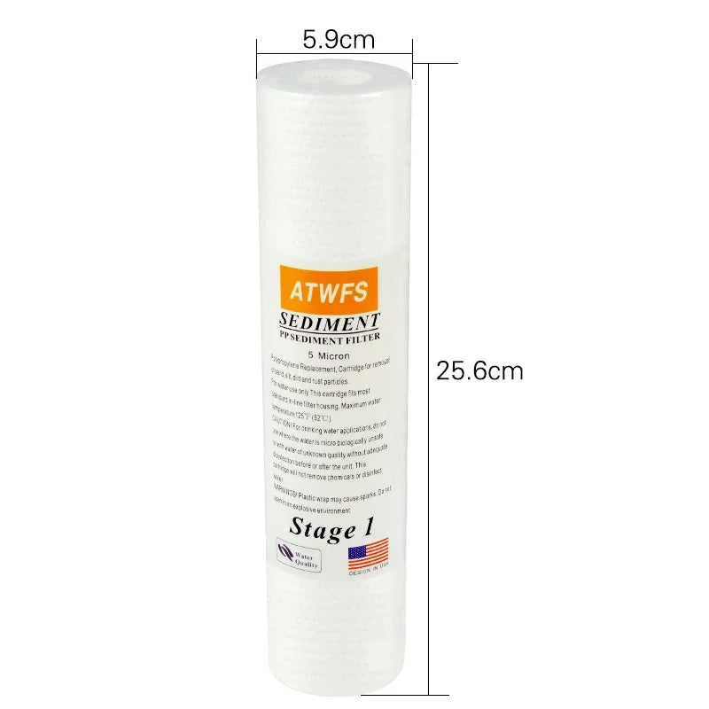 Water Purifier Filter 5 Micron 4 X 10" Ppf Filter Sediment Water Filter Cartridge Aquarium Pre-filters for Kitchen