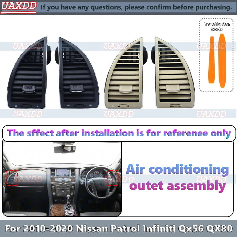 For 2010-2020 Nissan Patrol Infiniti Qx56 QX80 Grille Climatisation Interieure Sortie Panneau Ventilation Commande Tableau Prada