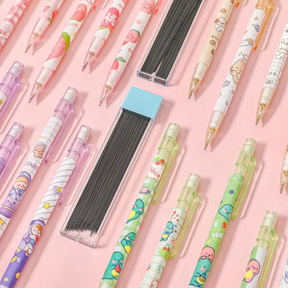 Pencil Refill 0.5mm Mechanical Pencil Animals Peach Automatic Pencils Cartoon Cute Press Pen Students Prize