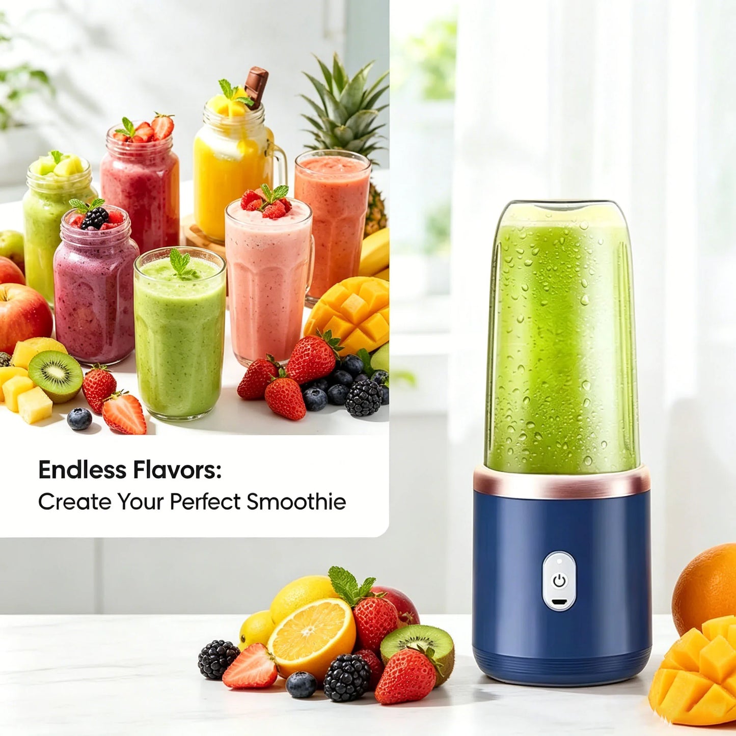 Portable Fruit Juicer Blenders Outdoor Personal Electric Mini Bottle Home USB Charge 6 Blades Double Cup Juicer Machine