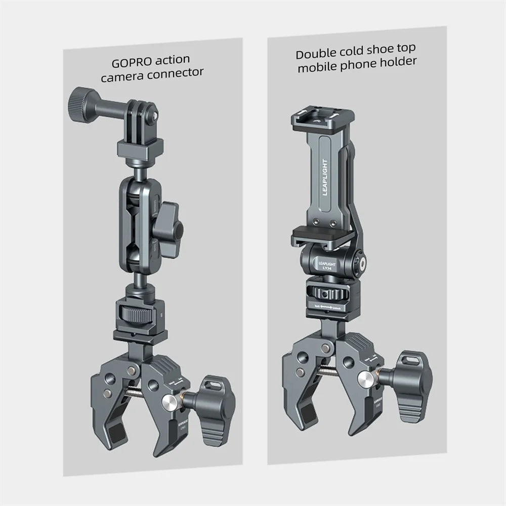 2024 Metal Multi-functional Crab Super Clamp with NATO Base Powerful Magic Arm Clamp for Camera Phone Monitor Umbrella LED Light