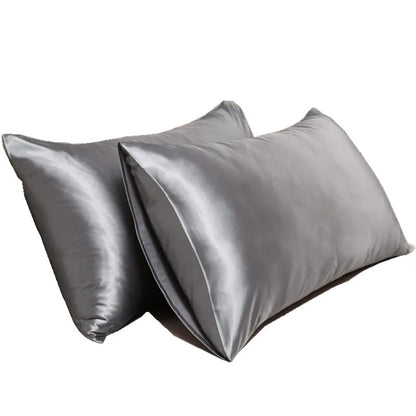 1pc Nordic Silk Pillowcase White Black Grey Khaki Blue Pink Sliver Bed Pillow Covers Luxury Cases Home Bedding Decor