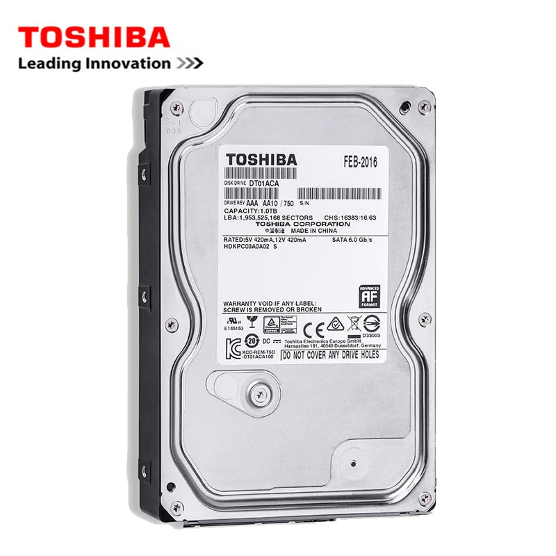 LS Toshiba Desktop Hard Drive 3.5-Inch Built-In Mechanical Hard Drive SATA3 6Gb/S Hard Drive 500GB 1TB 2TB 5700-7200 RPM Buffer