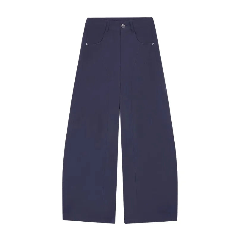 White High Waist Wide Leg Pants Women Summer Loose Casual Trousers Slimming Knife  Floor Length Pants Commute Sle