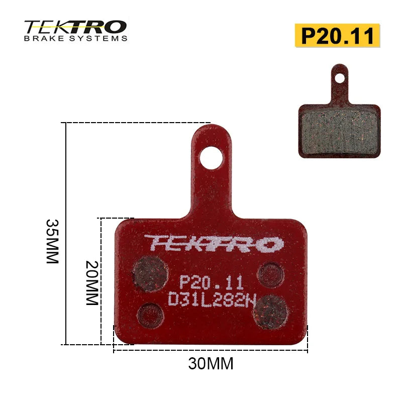 TEKTRO P20.11 Semi-Metallic Brake Pads for Mountain Bike Disc Brake Systems - High Friction, Durable & Quiet Performance