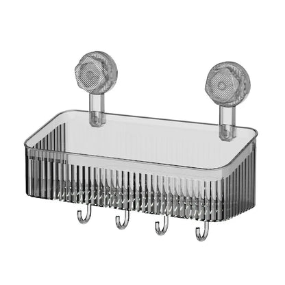 Bathroom Transparent Rack Shelf No Hole Required Multi-function Storage Organization Shelve Toiletries Suction Cup Storage Rack