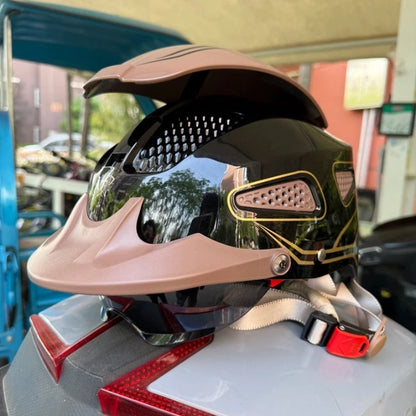 Electric Motorcycle Helmet Breathable Sun Protection Double Lens Safety Helmet Cooling and Rainproof Equipment
