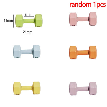 [JN] 1Pcs 1/12 Dollhouse Miniature Barbell Dumbbells Fitness Gym Mini Dumbbells Model Toys Weights Lifting Equipment Accessories