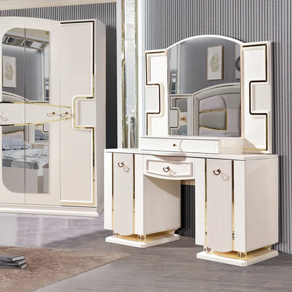 A Modern White Luxury King Size Leather Bedroom Bed Double Home Master Room Queen Wooden Full Mdf Bedroom Sets Furniture