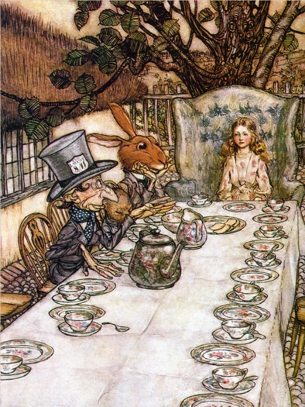 Canvas Painting Wall Art Pictures Home Room Decor Arthur Rackham Artwork Alice in Wonderland Mad Hatter Red Queen Poster Prints