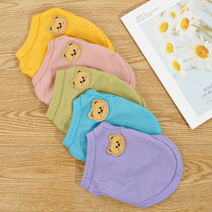 Cat Clothes Waffle Bear Pet Vest Summer Teddy Chihuahua Small Dog Two legged Clothes Cat Puppy Clothes Pet Costume