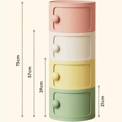 Modern Simple Home Bedroom Bedside Table Nightstands Creative Round Storage Locker Cabinet Nightstand Side Tables Furniture