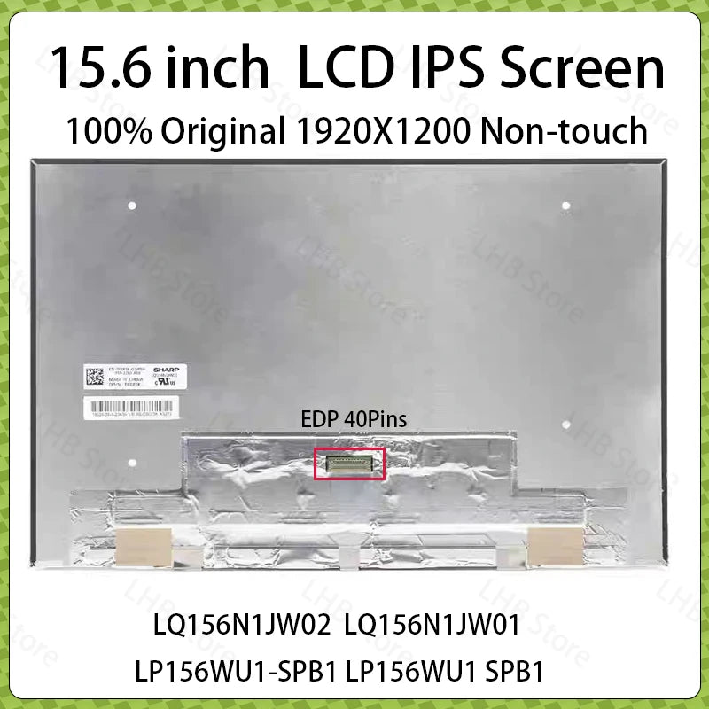 15.6" LCD Screen For Dell XPS 15 9500 9510 9520 9530 Precision 5550 5560 5570 P91F Display Matrix Panel Replacement Non-Touch