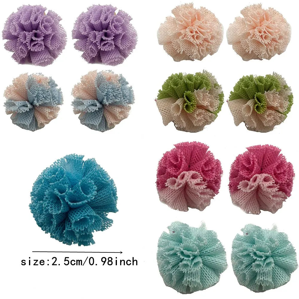 50/100PCS New Pet Dog Hair Bows Mesh Ball Bows Pet Hair Accessories Rubber Bands Pet Supplies Pet Dog Grooming Accessories