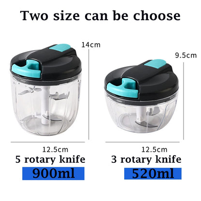 520ml/900ml Manual Food Processor Vegetable Chopper Hand Pull Mincer Blender Mixer For Garlic Fruits Nuts Onions Peppers Chopper