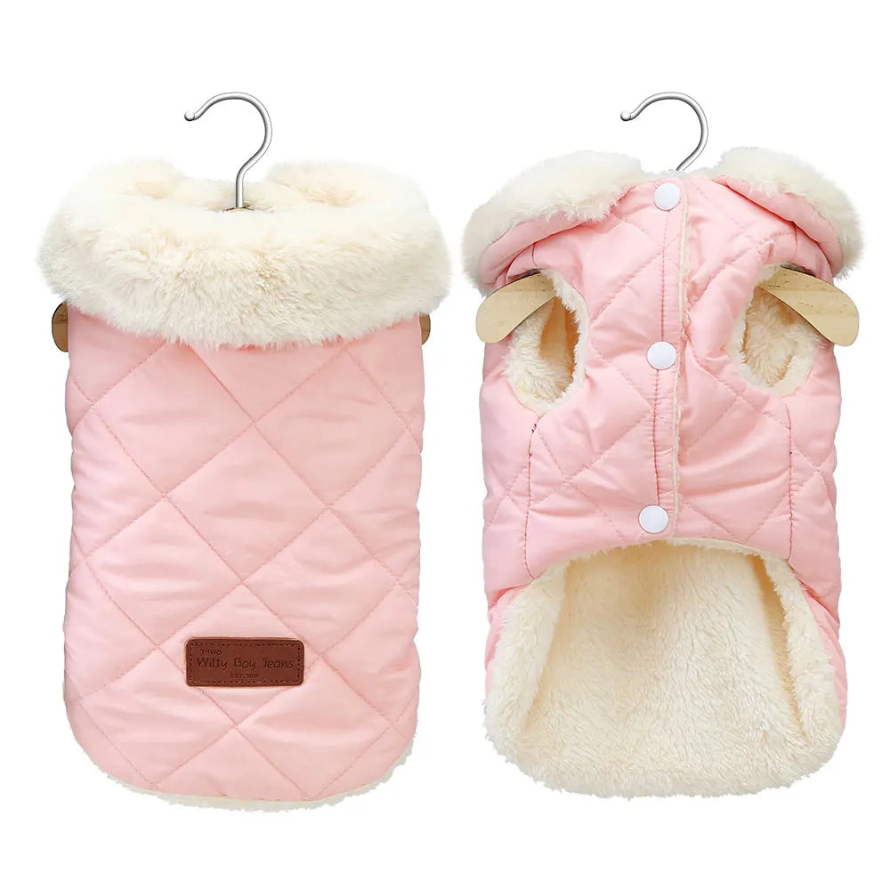Winter Warm Pet Dog Jacket Clothes Pink Cute Small Medium Dogs Clothing Pet Puppy Cat Outfits French Bulldog Coat Vest Chihuahua