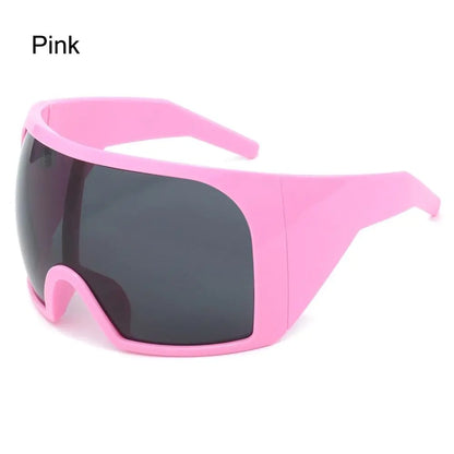 Futuristic Wrap Around Sunglasses Rave Curved Lens UV400 Protection 2000'S Eyewear Oversized Y2K Sun Glasses for Women & Men