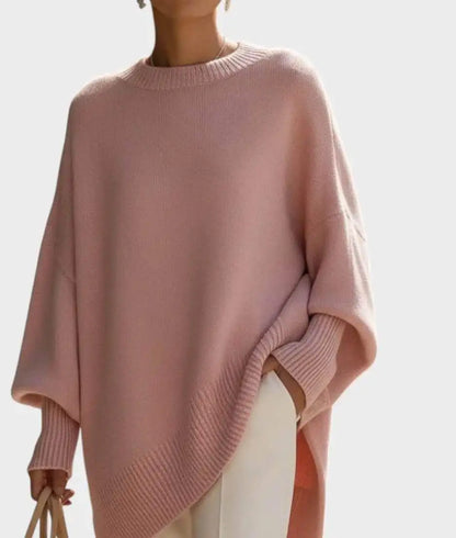 LEOSOXS 2025 Autumn/winter Cashmere Casual Round Neck Pullover Knitted Sweater for Women Loose and Lazy Style Solid Color Tops