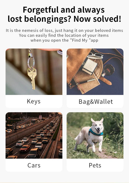 Sicherheits-Bluetooth-GPS-Tag basierend auf der iPhone-App „Wo ist?“, Anti-Verlust-Tracker, akustisches Signal, Ortung, Benachrichtigungen, Alarm und Schlüsselfinder