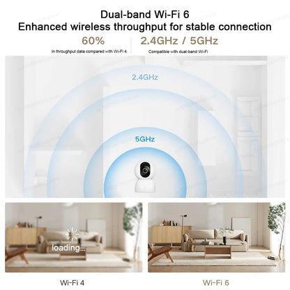 XIAOMI Smart Camera 4,Dual-band Wi-Fi 6,8MP 4K HDR AI Tracking,Night Vision,Two-Way Audio,Home Security Baby Monitor,Pet Camera