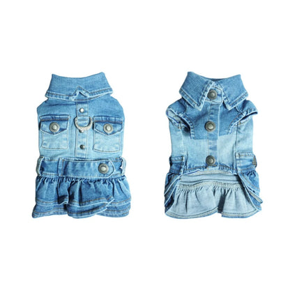 Winter Dog Clothes Denim Jeans Dress Doggie Puppy Chihuahua Pomeranian Shih Tzu Maltese Small Dog Costume Pet Clothing Apparel