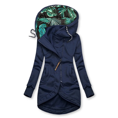 Autumn Winter Womens Hooded Coats Windbreaker Zipper Hiking Jackets Outdoor Camping Jacket Long Sleeve Windproof Coat Outwear