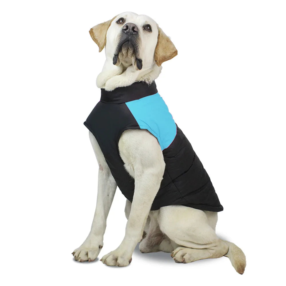 Winter Pet Coat Dog Clothing Warm Rainproof Overall Traction Cotton Pet Clothing Thick Big Dog Vest Pet Supplies Charge Coat