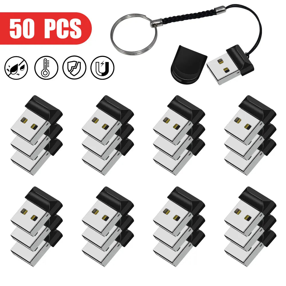 10/50/100PCS super mini USB Flash Drive 32GB Pen Drive 64GB Mini USB 2.0 Flash Disk 16GB 128GB Memory Pendrive Cle Stick 8gb 4gb