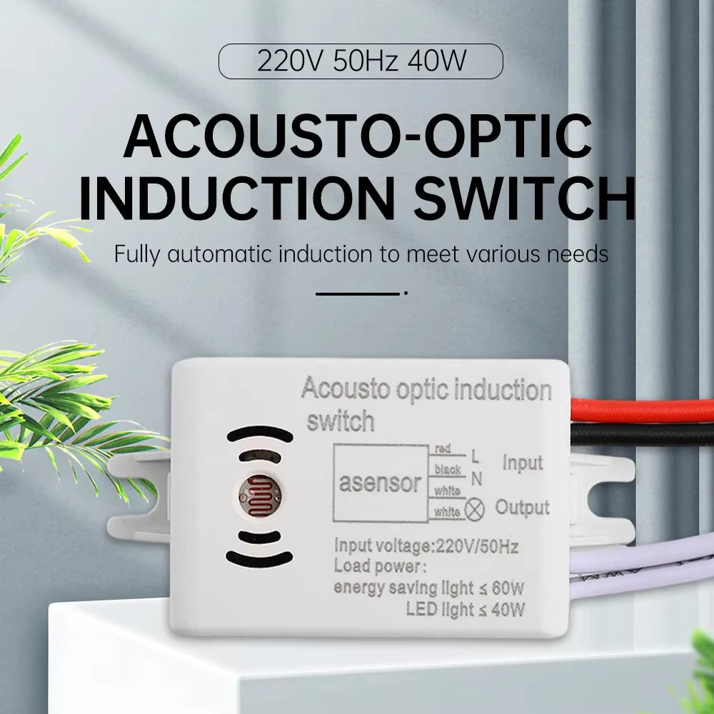 Sound Voice Sensor Switch Smart Switches Module Detector Auto ON/Off Switch Voice Control Switch Stair Corridor Home Improvement