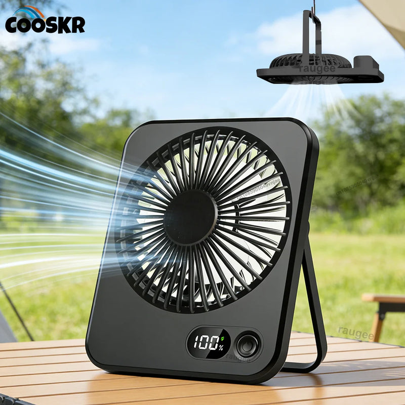 Mini Portable Fan USB Desk Fan Rechargeable Table Fan Small Wall Mounted Ceiling Fan 5 Speeds Powerful Wind Foldable Camping Fan