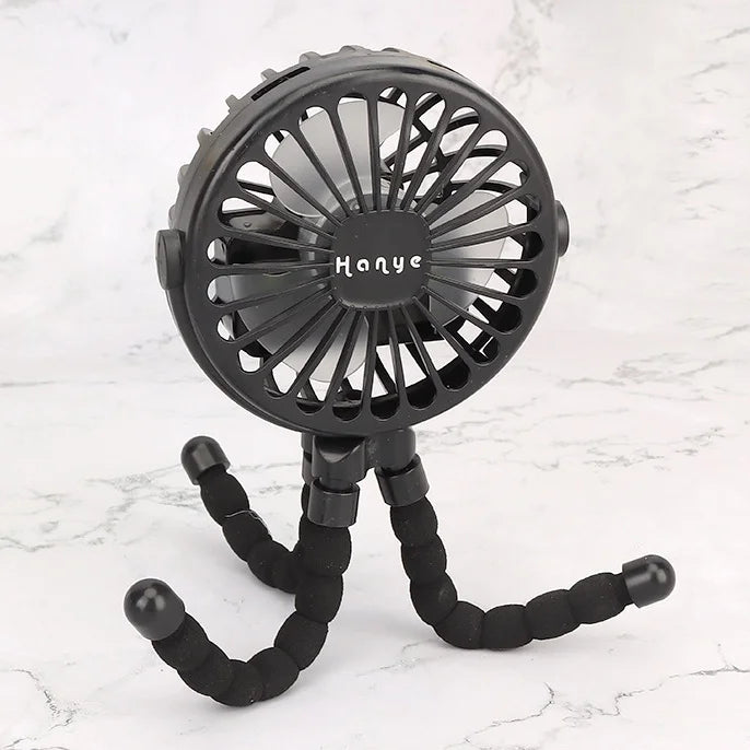 Baby Stroller Fan Hand Held Rechargeable USB Bladeless Small Folding Fans Mini Ventilator Silent Table Outdoor Cooler Neck Fan