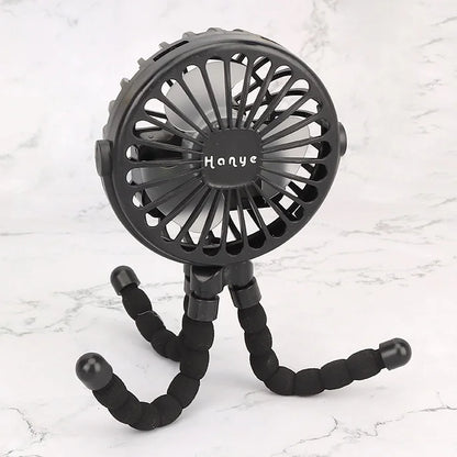 Baby Stroller Fan Hand Held Rechargeable USB Bladeless Small Folding Fans Mini Ventilator Silent Table Outdoor Cooler Neck Fan