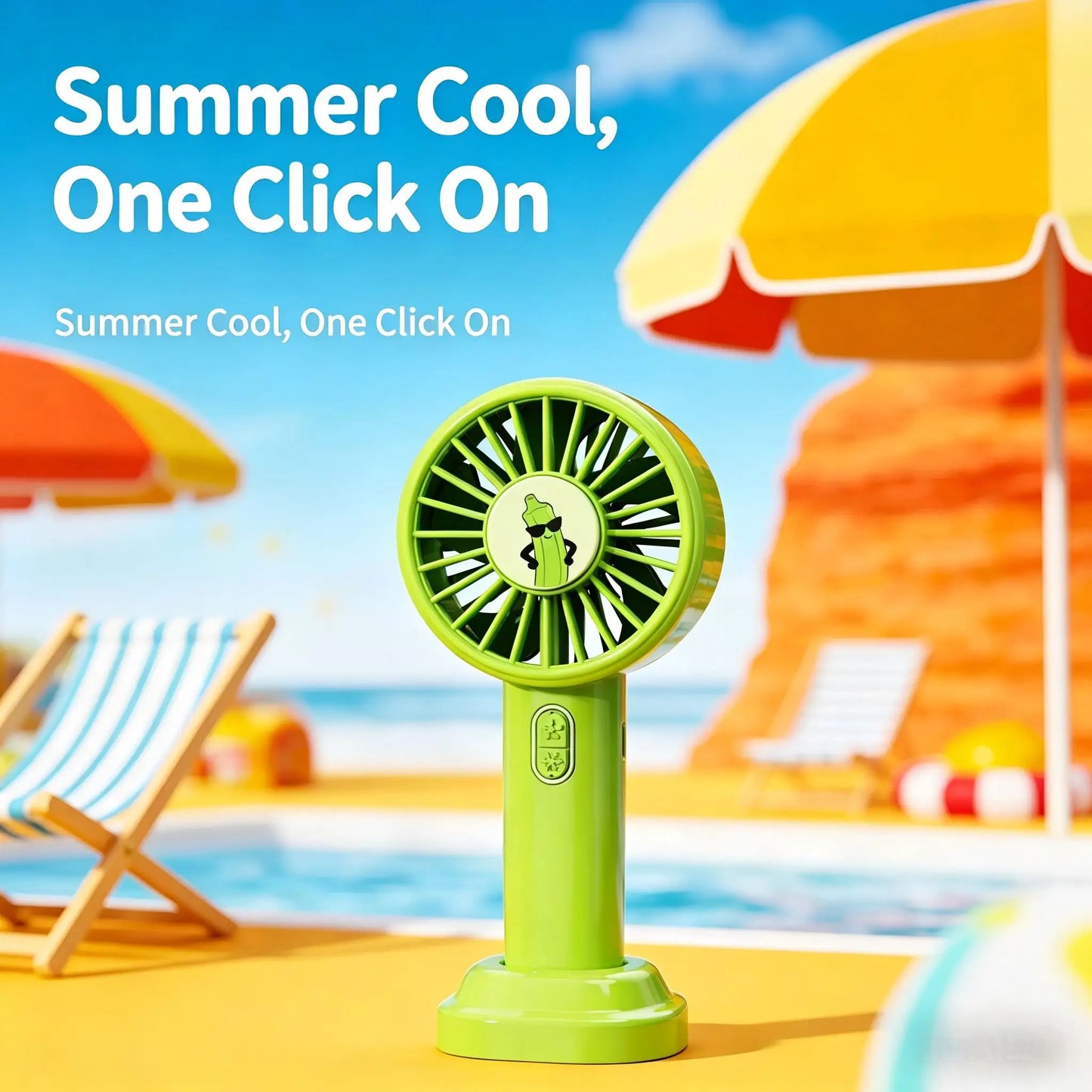 Portable Mini Handheld Fan Fruit Design Simple Fun 3-Speed Adjustable Rechargeable Summer  Cool Fan