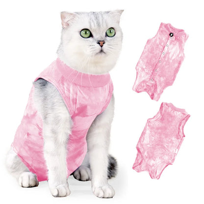 Cat Suit for Spring and Summer, Postoperative Clothing for Pet Cats Breathable Fitted Button-Style Cat Recovery Outfit